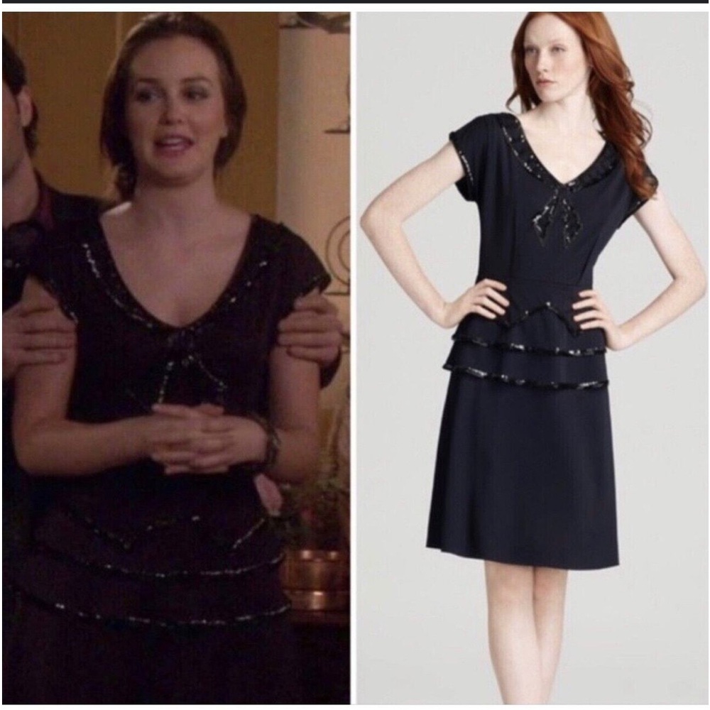 Marc by Marc Jacobs call the boat sequins navy   Sailor peplum midi dress siz M - Picture 3 of 10